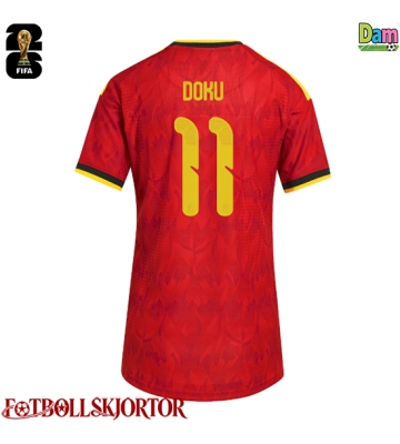Belgien Jeremy Doku #11 Hemmatröja Dam VM 2026 Kortärmad